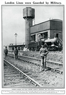 Railway strike 1911: London lines being guarded Railway strike 1911: London lines being guarded