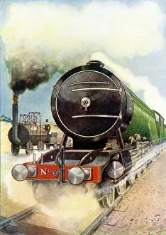 Railway Trains - old and new locomotive engines Railway Trains - old and new locomotive engines