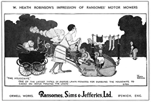 Ransomes, Sims and Jeffries advert by Heath Robinson Ransomes, Sims and Jeffries advert by Heath Robinson
