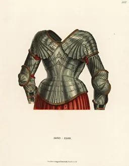 Rear view of three-piece breastplate armour, 15th century Rear view of three-piece breastplate armour, 15th century