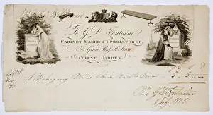<b class=qtipBold><figcaption>Receipt</figcaption></b><br>Receipt confirming payment for a mahogany music chair manufactured by G.D. Fontaine, a cabinet maker and upholsterer in Covent Garden, London, dated 1805. Date: 1805<br><em>© The Geffrye Museum of the Home / Mary Evans Picture Library</em> Receipt