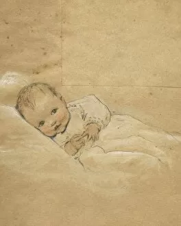 Lying Gallery: Reclining baby by Muriel Dawson