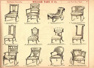 <b class=qtipBold><figcaption>Record shot</figcaption></b><br>William Tarn and Co.'s Illustrated Catalogue', containing 202 pages including the front and back covers, with black and white and colour illustrations including designs for ceilings and dados, and hall, breakfast room, dining room, library and drawing room furniture, measuring 24 x 31.4 cm, produced for William Tarn & Co. and published in London c.1890-1900. Date: c.1890-1900<br><em>© The Geffrye Museum of the Home / Mary Evans Picture Library</em> Record shot