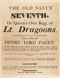 Posters Collection: Recruiting poster for the 7th Regiment of Light Dragoons