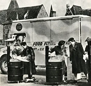 Refreshments in a London street after a night raid, WW2 Refreshments in a London street after a night raid, WW2