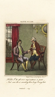 Regency gentleman having his pulse taken by a doctor Regency gentleman having his pulse taken by a doctor