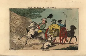 Regency gentleman losing control of his horse Regency gentleman losing control of his horse