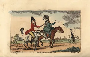 Regency gentleman riding with his belle Regency gentleman riding with his belle