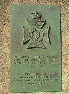 Regina Rifle Regiment Plaque Juno Beach exit Regina Rifle Regiment Plaque Juno Beach exit