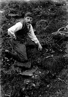 Reginald Malby working in his garden Reginald Malby working in his garden