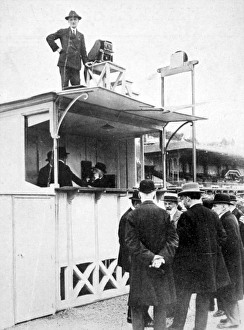 Registering the finish of a horse race by photograph Registering the finish of a horse race by photograph