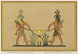 <b class=qtipBold><figcaption>Religion/Egypt/Hapy</figcaption></b><br>The God of the annual Nile inundation : because there is both an Upper and a Lower Nile, he is often depicted in dual form, with aquatic plants on each of his heads<br><em>© Mary Evans Picture Library</em> Religion/Egypt/Hapy