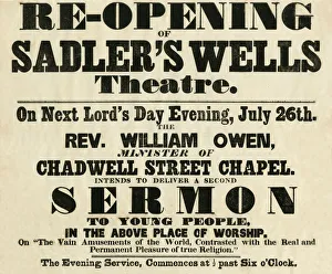 Reopening of Sadler's Wells Theatre, Sermon Reopening of Sadler's Wells Theatre, Sermon