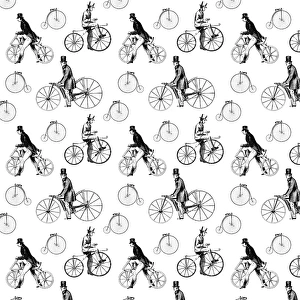 <b class=qtipBold><figcaption>Repeating Pattern - Bicycles</figcaption></b><br>Repeating Pattern - Bicycles. *PLEASE NOTE that the magnifying glass is solely to show the detail of the repeating pattern and will not feature on the final file.*<br><em>© Mary Evans Picture Library</em> Repeating Pattern - Bicycles
