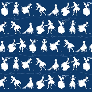Repeating Pattern - Cinderella Story - green background Repeating Pattern - Cinderella Story - green background