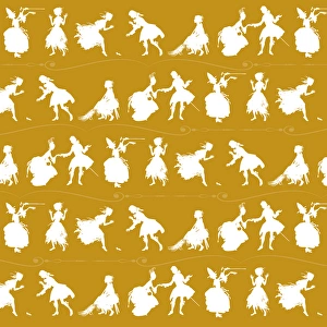 Repeating Pattern - Cinderella Story - yellow background Repeating Pattern - Cinderella Story - yellow background