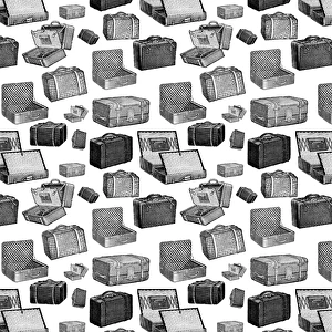<b class=qtipBold><figcaption>Repeating Pattern - Luggage</figcaption></b><br>Repeating Pattern - Luggage. *PLEASE NOTE that the magnifying glass is solely to show the detail of the repeating pattern and will not feature on the final file.* Date:<br><em>© Mary Evans Picture Library</em> Repeating Pattern - Luggage