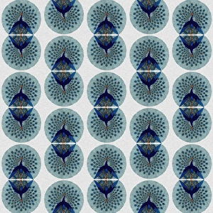 <b class=qtipBold><figcaption>Repeating Pattern - peacocks, white</figcaption></b><br>Repeating Pattern - peacocks (with white background). *PLEASE NOTE that the magnifying glass is solely to show the detail of the repeating pattern and will not feature on the final file.*<br><em>© Mary Evans Picture Library</em> Repeating Pattern - peacocks, white