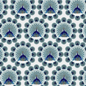 <b class=qtipBold><figcaption>Repeating Pattern - peacocks, white</figcaption></b><br>Repeating Pattern - peacocks (with white background). *PLEASE NOTE that the magnifying glass is solely to show the detail of the repeating pattern and will not feature on the final file.*<br><em>© Mary Evans Picture Library</em> Repeating Pattern - peacocks, white