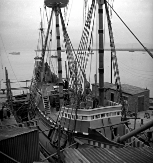 Replica of The Mayflower in Brixham Harbour, Devon Replica of The Mayflower in Brixham Harbour, Devon