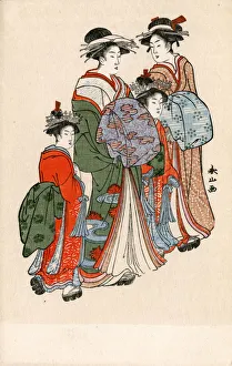 Reproduction of a Japanese woodblock print Reproduction of a Japanese woodblock print