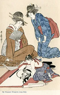 Reproduction of a print by Utamaro Kitagawa Reproduction of a print by Utamaro Kitagawa