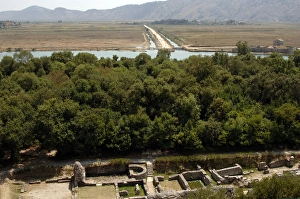 REPUBLIC OF ALBANIA. Butrint. Ruins of the theater area REPUBLIC OF ALBANIA. Butrint. Ruins of the theater area