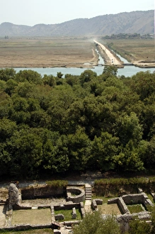REPUBLIC OF ALBANIA. Butrint. Ruins of the theater area REPUBLIC OF ALBANIA. Butrint. Ruins of the theater area