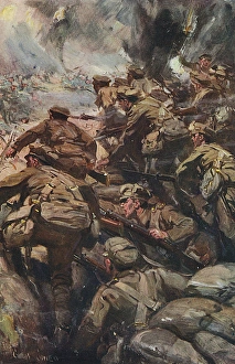 Repulsing a frontal attack, WWI by Cyrus Cuneo Repulsing a frontal attack, WWI by Cyrus Cuneo