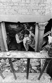 Rescue following flying bomb attack, London, WW2 Rescue following flying bomb attack, London, WW2