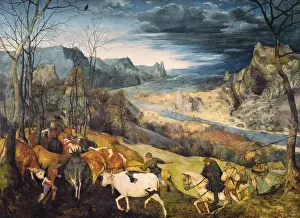 Breugel Prints: The Return of the Herd Print, 1565 by Pieter Bruegel