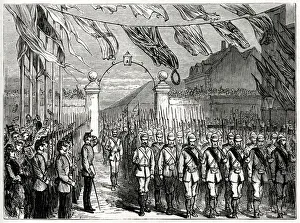 Return of the troops from serving in the Third Anglo-Ashanti War or First Ashanti Return of the troops from serving in the Third Anglo-Ashanti War or First Ashanti