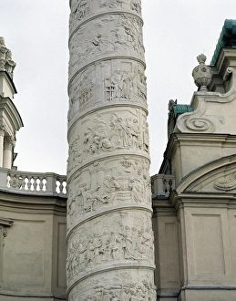 Right column with reliefs depicting scenes from the life of Right column with reliefs depicting scenes from the life of
