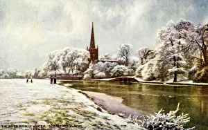 Stratford Gallery: River Avon in winter, Stratford-on-Avon, Warwickshire