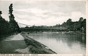 River Dee & Suspension Bridge, Chester, Cheshire River Dee & Suspension Bridge, Chester, Cheshire