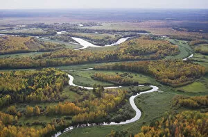 Russia Gallery: River Sosva meanders, forest and meadows (used