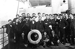 <b class=qtipBold><figcaption>RMS Carpathia stewards</figcaption></b><br>Stewards of RMS Carpathia Date: c. 1912<br><em>© Mary Evans / National Archives</em> RMS Carpathia stewards