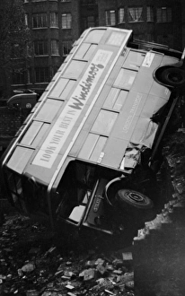 Road accident involving a bus, Elgin Avenue, London Road accident involving a bus, Elgin Avenue, London