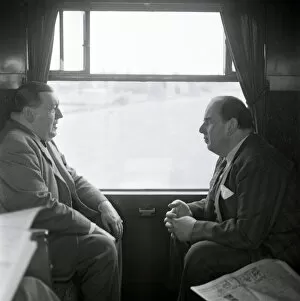 Fletcher Gallery: Robert Morley and Michael North on a train