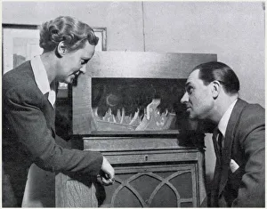Robert Nesbitt and Joan Davis planning theatre production Robert Nesbitt and Joan Davis planning theatre production