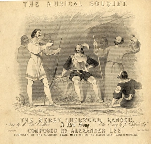 Robin Hood and his men on a music sheet Robin Hood and his men on a music sheet