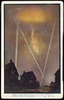 WWI Aerial Combat Prints: Robinson Downs Zeppelin