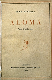 RODOREDA, Merc蠨1939-1983). Catalan novelist. Cover RODOREDA, Merc蠨1939-1983). Catalan novelist. Cover