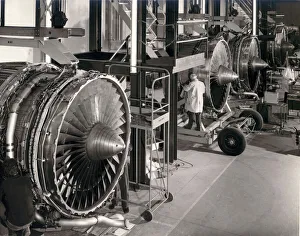 1971 Gallery: Rolls-Royce RB211 turbofans during production at Derby