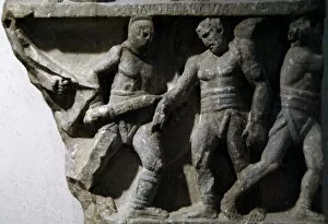 Images Dated 20th March 2009: Roman art. Relief commemorating the victories of a gladiator