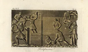 Roman legionaries in armour building fortifications Roman legionaries in armour building fortifications