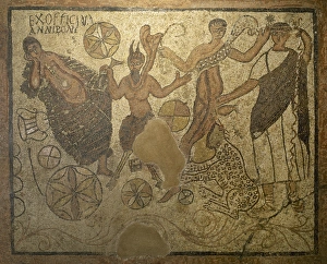 Roman mosaic of Bacchic scene from workshop of Anmus Ponius Roman mosaic of Bacchic scene from workshop of Anmus Ponius
