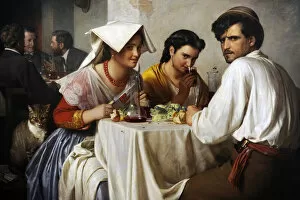 Fork Gallery: In a Roman Osteria, 1866, by Carl Heinrich Bloch (1834-1890)