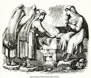 Roman peasant women at a fountain, Italy Roman peasant women at a fountain, Italy