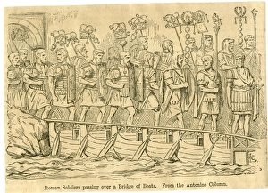 Roman Soldiers passing over Bridge of Boats Roman Soldiers passing over Bridge of Boats
